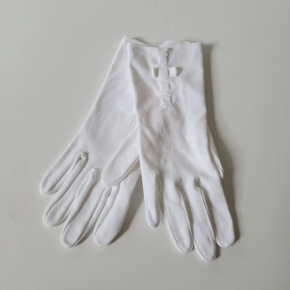 Vintage Hansen Suede Supreme White Wrist Gloves Ceremonial Cottagecore Wedding